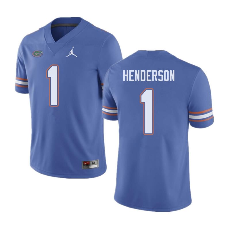 NCAA Florida Gators CJ Henderson Men's #1 Jordan Brand Blue Stitched Authentic College Football Jersey HUB7364WN